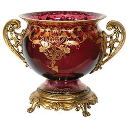 Purple Glass Compote w/ Gilt Decor