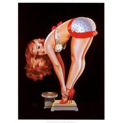 Pin-up Girl on Scale-by Driben- Giclee