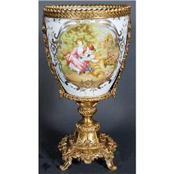 Classical Scene Porcelain Vase w/ Bronze Mount