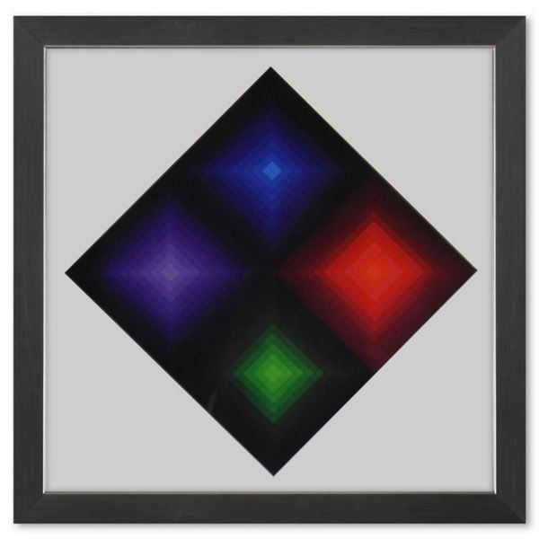 Victor Vasarely (1908-1997), "Arcturus - II de la série Folklore Planetaire" Framed 1971 Heliogravur