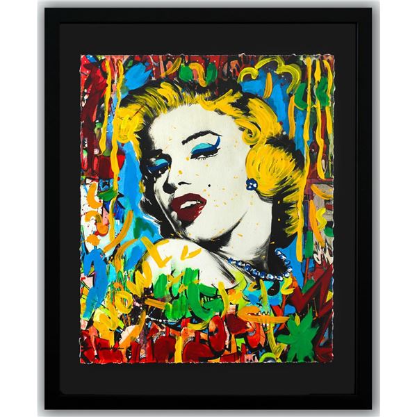 Nastya Rovenskaya- Original Mixed Media on Paper "Marilyn Monroe I"