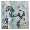 Image 1 : Gail Rodgers, "Leonardo's Horse" Hand Signed Original Hand Pulled Silkscreen Mixed Media on Canvas w
