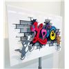 Image 3 : Shimon Mimoun- Layers of metal in a plasma cutting technique, hand painted  "LOVE"