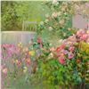 Image 2 : Ming Feng, "Corner of the Garden" Original Oil Painting on Canvas, Hand Signed with Letter of Authen