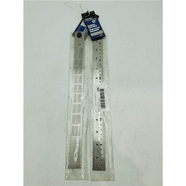 12in Stainless Steel Ruler (2ct)