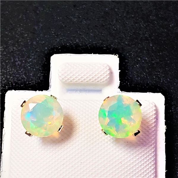 10K White Gold Opal(1ct) Earrings (~Size )(Ring is resizable for $40) (~length inches), Suggested Re