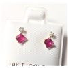 Image 1 : 10K Yellow Gold Ruby(0.44ct) Diamond(0.06ct) Earrings (~Size )(Ring is resizable for $40) (~length i