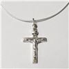 Image 1 : Silver Cross 18" Necklace (~Size )(Ring is resizable for $40) (~length inches), Suggested Retail Val