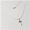 Image 2 : Silver Cross 18" Necklace (~Size )(Ring is resizable for $40) (~length inches), Suggested Retail Val