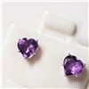 Image 2 : Silver Amethyst(0.8ct) Earrings (~Size )(Ring is resizable for $40) (~length inches), Made in Canada