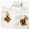 Image 3 : 10K Yellow Gold Citrine(0.44ct) Diamond(0.06ct) Earrings (~Size )(Ring is resizable for $40) (~lengt