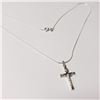 Image 2 : Silver Cross 18" Necklace (~Size )(Ring is resizable for $40) (~length inches), Suggested Retail Val