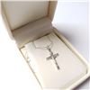 Image 3 : Silver Cross 18" Necklace (~Size )(Ring is resizable for $40) (~length inches), Suggested Retail Val