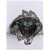 Image 2 : Natural Topaz & Diamond 6.28 Carat 10K Gold Half moon and emerald cut ring with Appraisal $4600.00