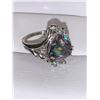 Image 3 : Natural Topaz & Diamond 6.28 Carat 10K Gold Half moon and emerald cut ring with Appraisal $4600.00