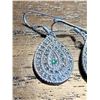 Image 2 : Ladies .925 Silver Diamond 1.06 Carat Tear Drop Style Set of dangle earrings with Appraisal Certific