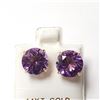 Image 2 : 14K Yellow Gold Amethyst(5ct) Earrings  (~weight 2.06g), Made in Canada, Appraised Retail $1000