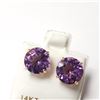 Image 4 : 14K Yellow Gold Amethyst(5ct) Earrings  (~weight 2.06g), Made in Canada, Appraised Retail $1000