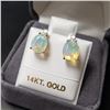 Image 1 : 14K White Gold Opal(0.95ct) Diamond(0.03ct) Earrings (~weight 1.18g), Made in Canada, Appraised Reta
