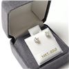 Image 1 : 14K White Gold Diamond (0.42Ct,Si2-I1,F-G) Earrings  (~weight 0.49g), Made in Canada, Appraised Reta