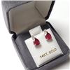 Image 5 : 14K White Gold Ruby(1.2ct) Diamond(0.03ct) Earrings (~weight 1.3g), Made in Canada, Appraised Retail