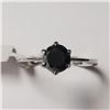 Image 1 : 14K White Gold Black Diamond(0.88ct) Ring (~Size 6) (~weight 1.67g), Made in Canada, Appraised Retai