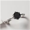 Image 2 : 14K White Gold Black Diamond(0.88ct) Ring (~Size 6) (~weight 1.67g), Made in Canada, Appraised Retai