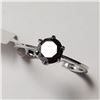 Image 3 : 14K White Gold Black Diamond(0.88ct) Ring (~Size 6) (~weight 1.67g), Made in Canada, Appraised Retai