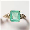Image 1 : 10K Yellow Gold Natural Colombia Emerald(2ct) Diamond(0.02ct) Ring (~Size 6.75)( (~weight 2.39g), Ma