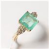 Image 3 : 10K Yellow Gold Natural Colombia Emerald(2ct) Diamond(0.02ct) Ring (~Size 6.75)( (~weight 2.39g), Ma