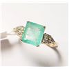 Image 4 : 10K Yellow Gold Natural Colombia Emerald(2ct) Diamond(0.02ct) Ring (~Size 6.75)( (~weight 2.39g), Ma