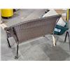 Image 3 : New Style Selection Rattan Style Patio Bench - Note some unraveling on the legs of the unit.