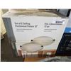 Image 1 : New UberHaus Set of 2 Flushmount Ceiling Fixtures - Oil Rubbed Bronze & Alabaster Glass