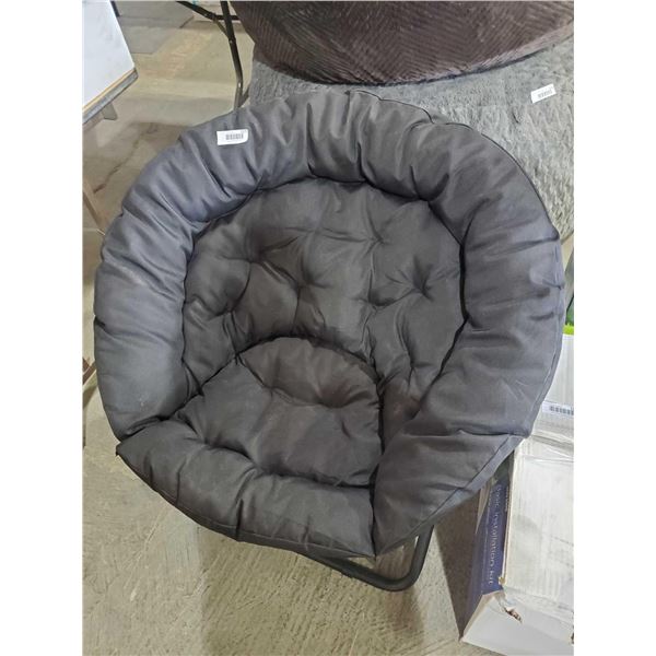 New Foldable Saucer Lounge Chair - Black