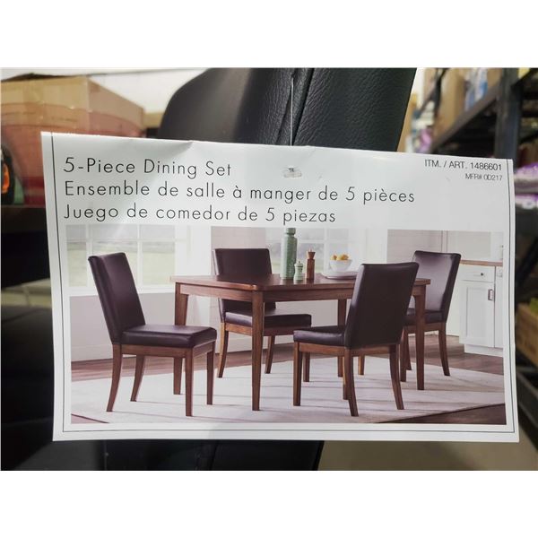 New Northridge Home Dining Set with Table & 4 Faux Leather Chairs - Some Scratches on table Top As s