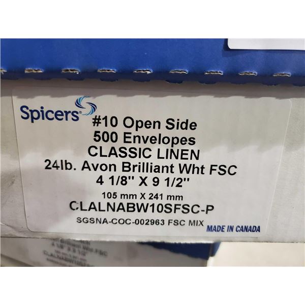 Spicers #10 4 1/8 x 9 1/2" Brilliant White Envelopes - 500 Count