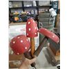 Image 2 : New Handmade Wooden Toadstool Mushroom Garden Stakes - Lot of 3