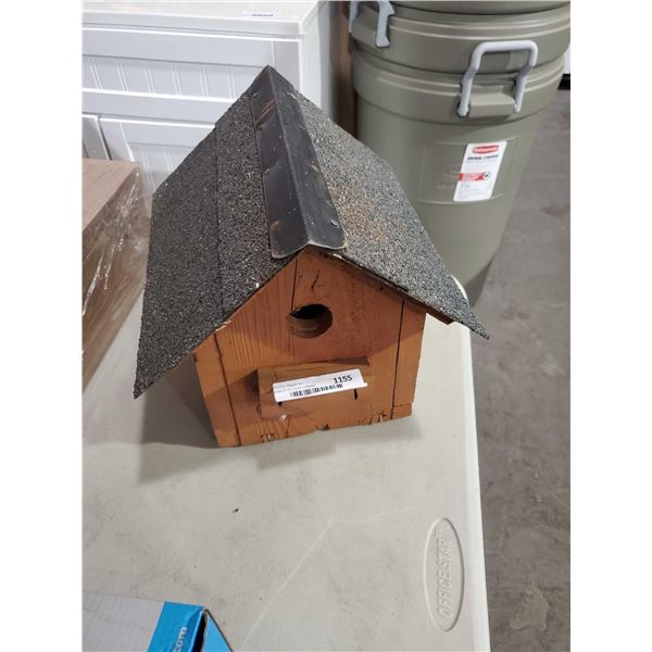 New Handmade Wooden Birdhouse with Shingled Roof