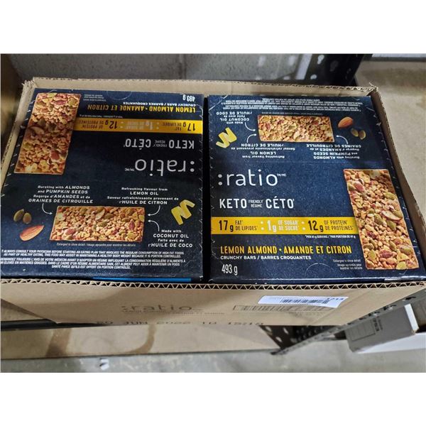 Ratio Keto Friendly Lemon Almond Crunchy Bars - Lot of 4 (12 x 41g)