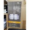 Image 2 : New LFI  "Cala" Brished Nickel & Watermarked Glass Chandelier