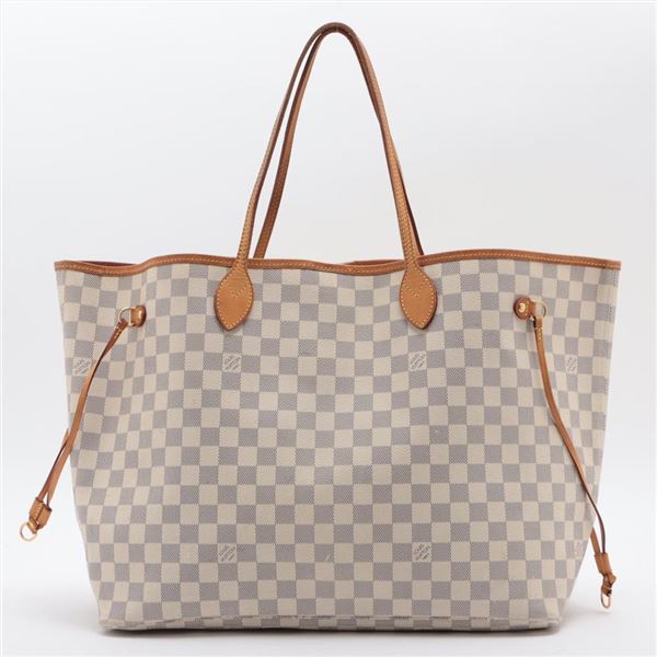 Louis Vuitton Damier Azur Canvas Leather Neverfull GM Tote Bag