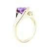 Image 4 : 1.70 ctw Amethyst and Diamond Ring - 14KT Yellow Gold