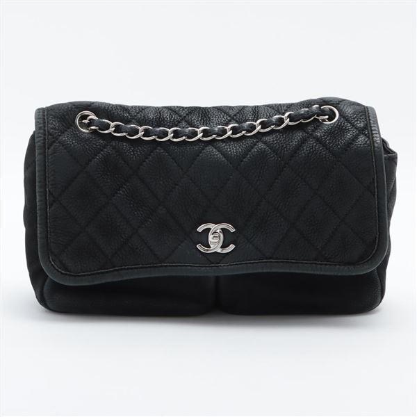 Chanel Black Nubuck Leather Natural Beauty Flap Shoulder Bag