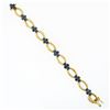 Image 5 : Vintage 18k Gold 8.0 ctw Royal Blue Sapphire Cluster Open Marquise Link Bracelet
