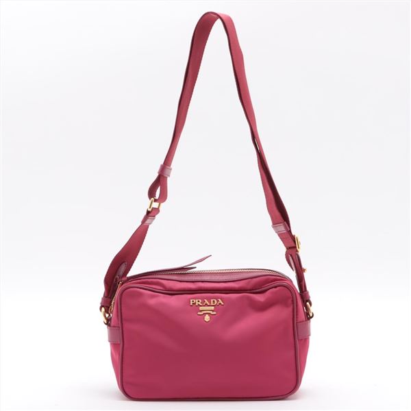 Prada Pink Tessuto Nylon Camera Shoulder Bag 1BH089