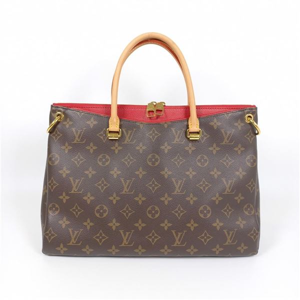 Louis Vuitton Brown Monogram Canvas Leather Pallas MM Satchel Bag