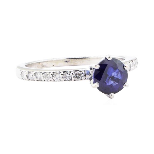 1.40 ctw Sapphire and Diamond Ring - 14KT White Gold