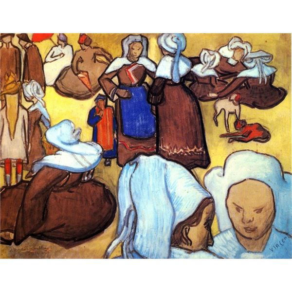 Van Gogh - Breton Women After Emile Bernard