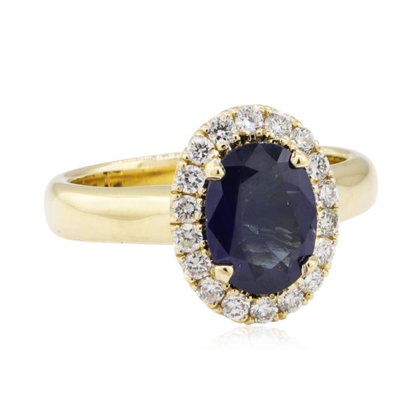 1.48 ctw Sapphire and Diamond Ring - 14KT Yellow Gold