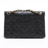 Image 2 : Chanel Black Quilted Lambskin Leather Double Flap Shoulder Bag